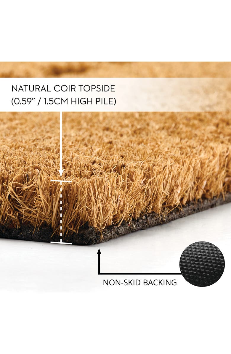 mDesign You Are Enough Coir Doormat for Outdoor/Indoor Entrance, Natural, Alternate, color, Natural