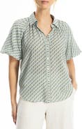 MAX STUDIO Boyfriend Fit Bubble Sleeve Button-Up Shirt