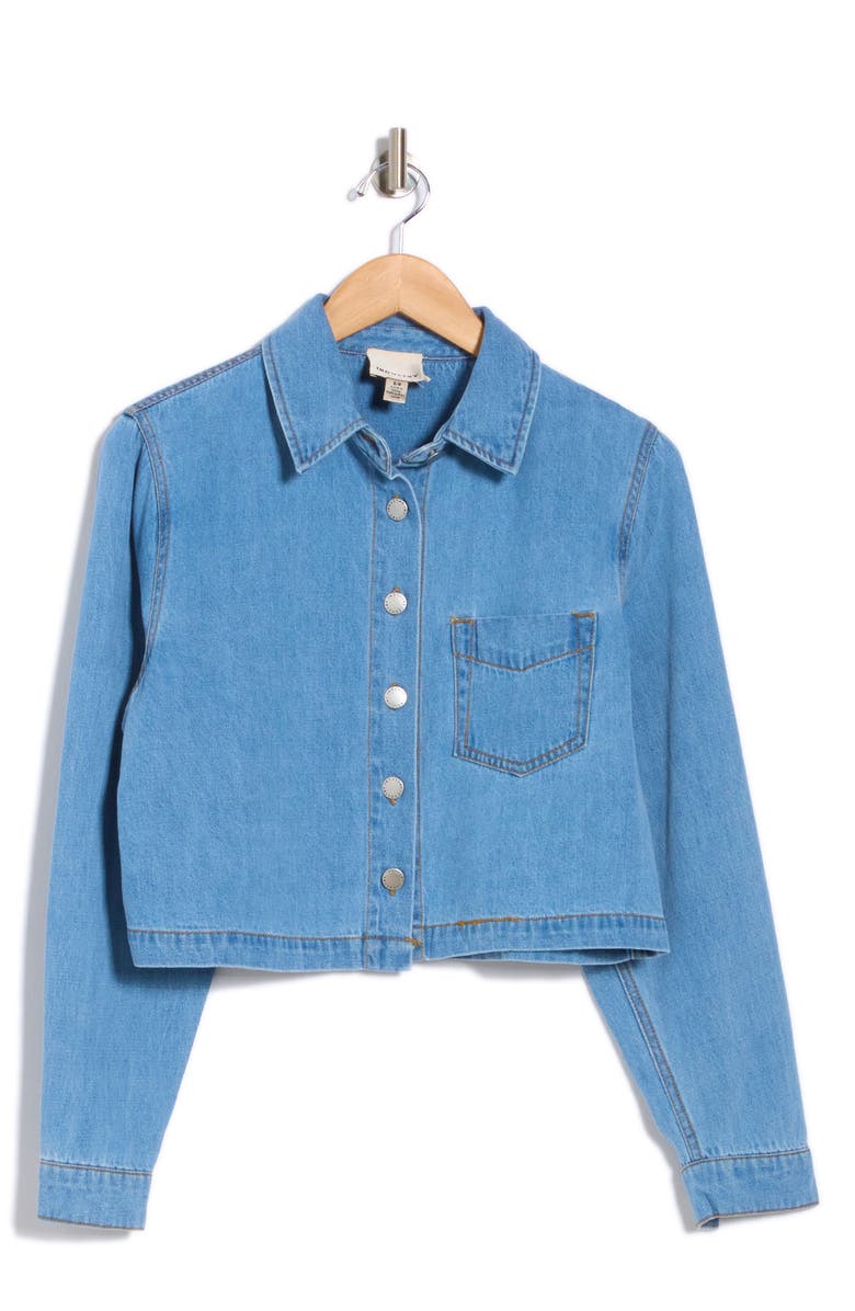 INDUSTRY REPUBLIC CLOTHING Crop Denim Shirt Jacket, Alternate, color, 