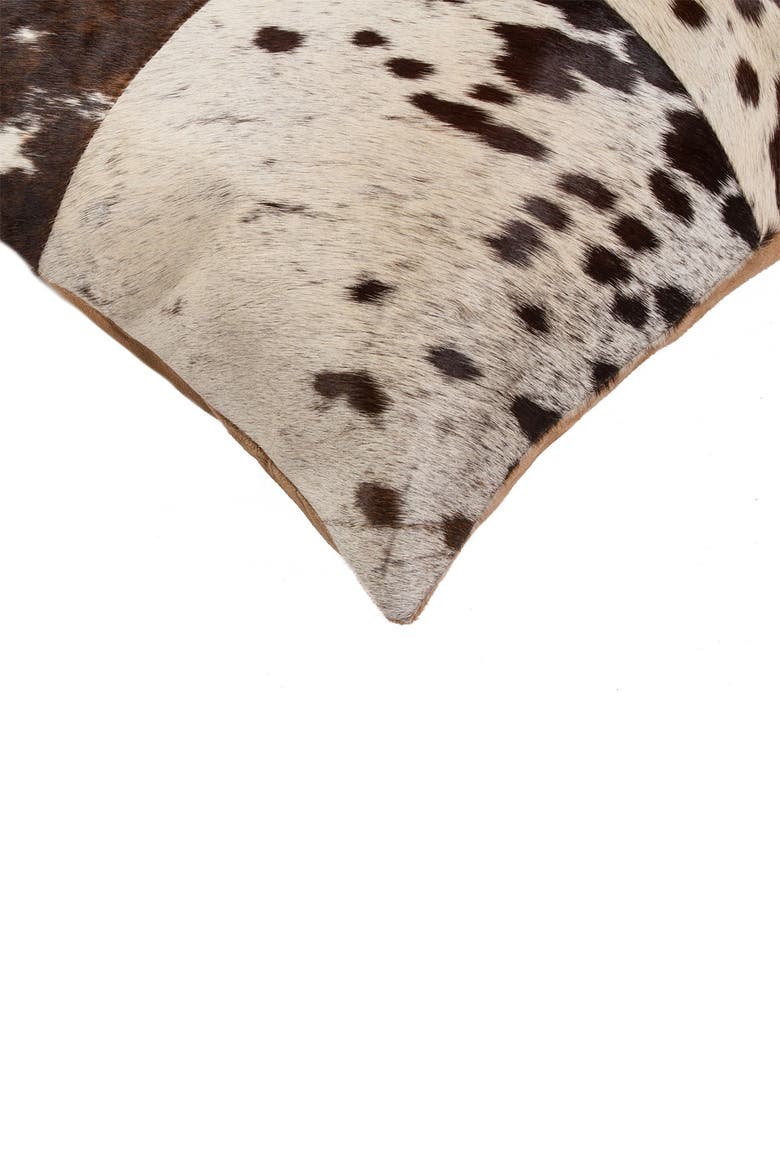 2-Pack Torino Quattro Genuine Cowhide Pillow 18" x 18" - Chocolate/White, Alternate, color, S/P CHOCOLATE/WHITE
