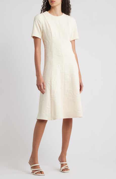 Floral Jacquard Fit & Flare Dress