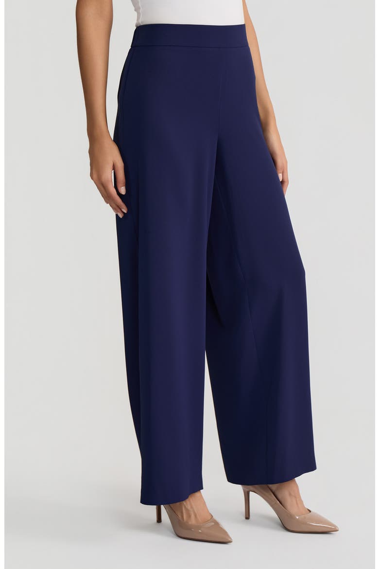 Pull-On Wide Leg Pants, Alternate, color, KASPER NAVY