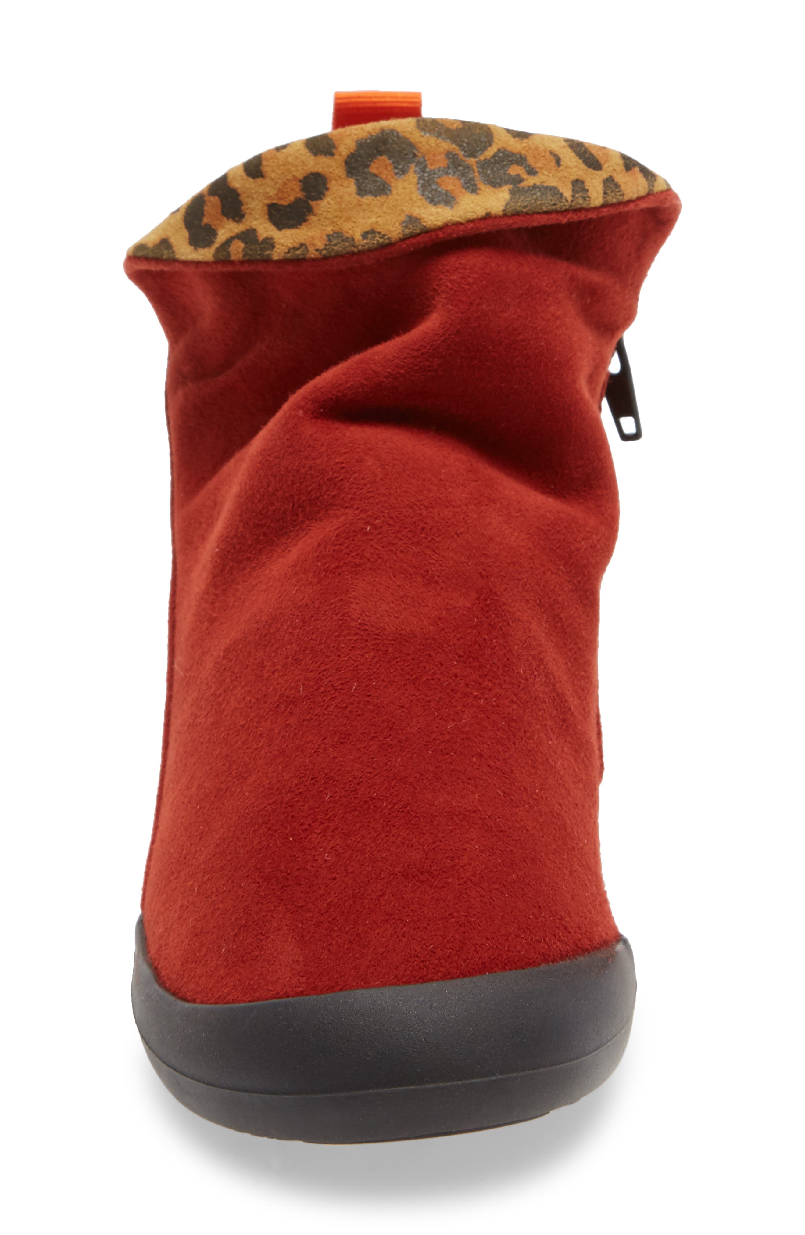 Farah Bootie, Alternate, color, RED/ TAN LEATHER