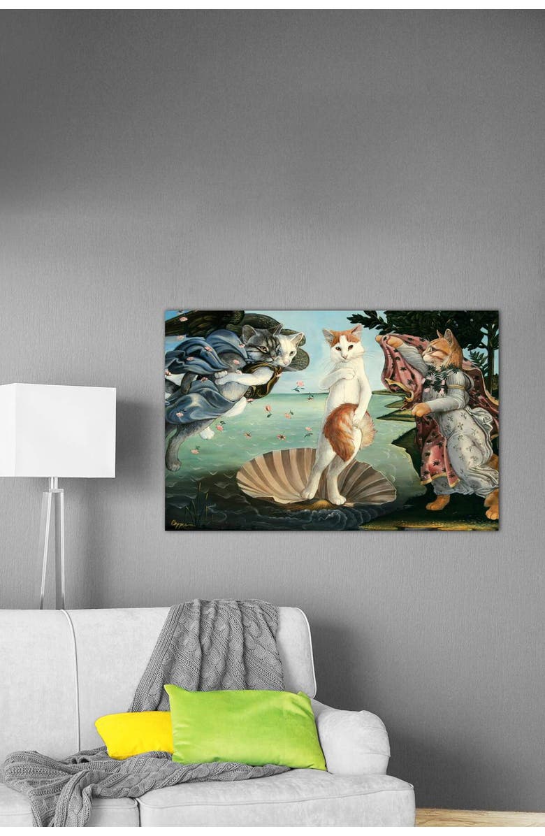 iCanvas Kitty On The Half Shell by Melinda Copper Canvas Wall Art - 26" x 18", Alternate, color,