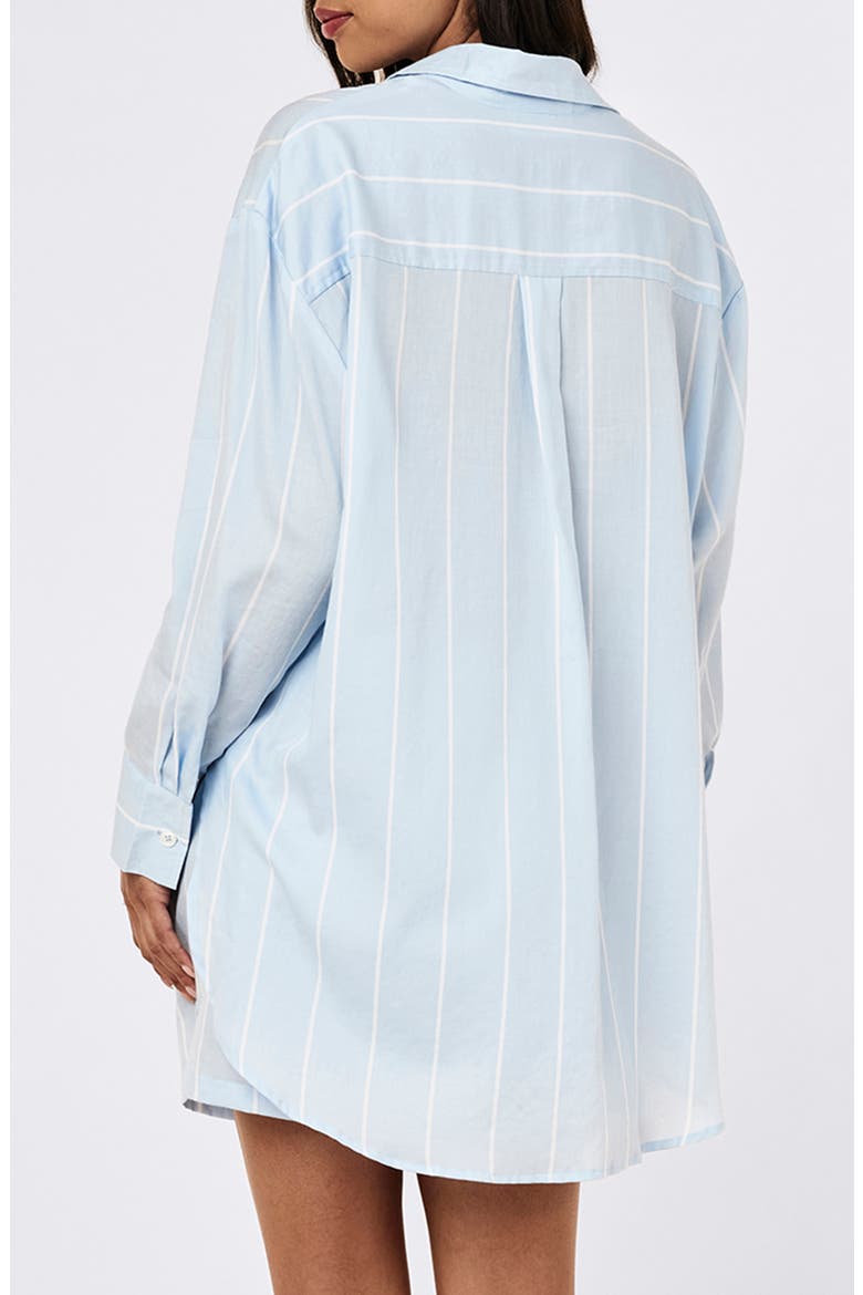 Striped Cotton Sateen Pajamas, Alternate, color, CLEAR SKY WHITE STRIPE