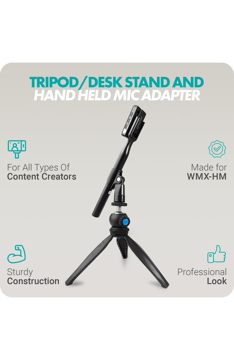 MOVO HMT-2 Tabletop Tripod Microphone Stand for WMX-HM and Rode Interview Go, Alternate, color, Black