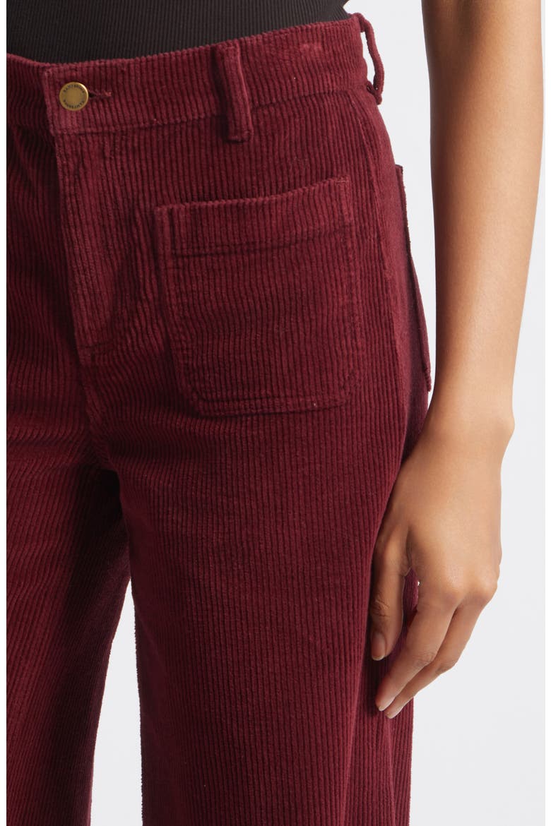Cleo Wide Leg Corduroy Pants, Alternate, color, CRANBERRY