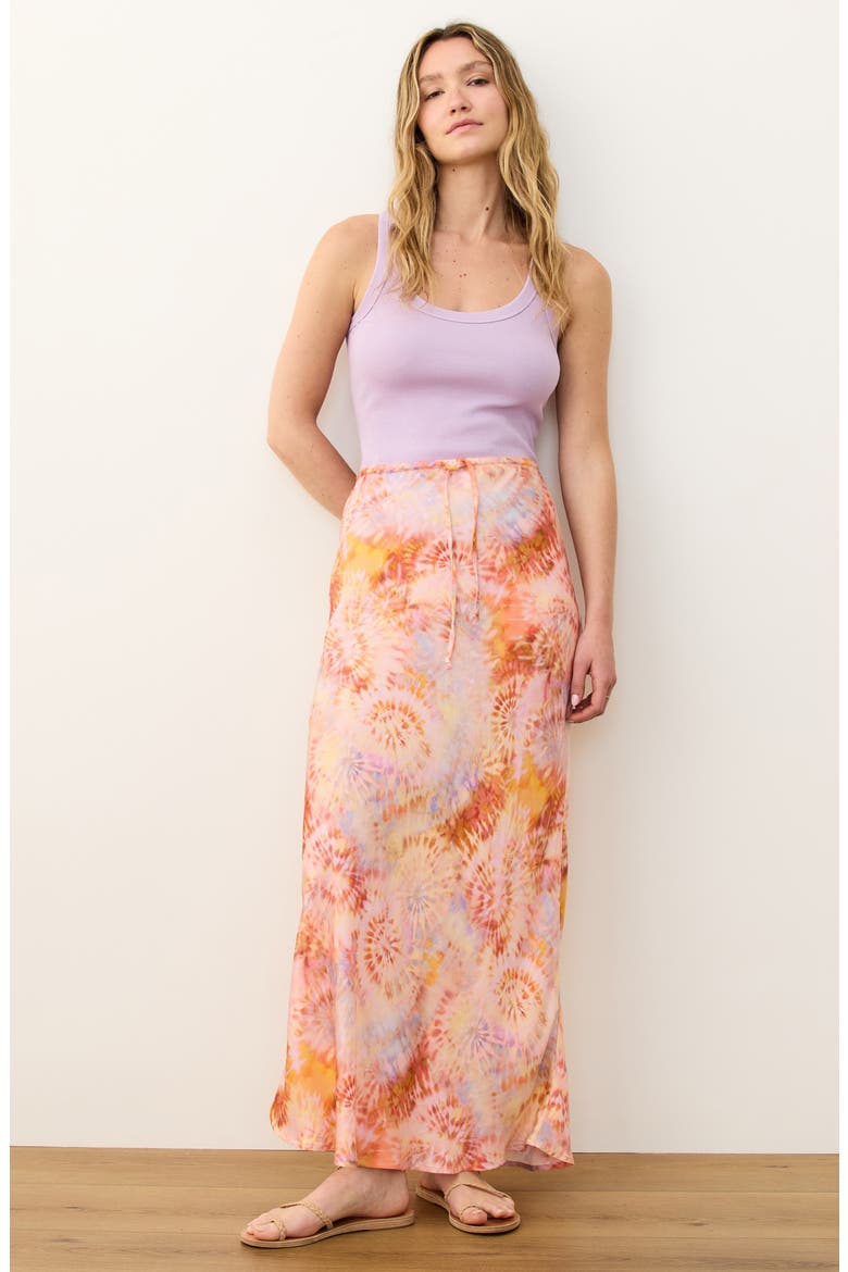 Gabrielle Floral Drawstring Maxi Skirt, Alternate, color, TIE DYE