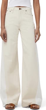 rag & bone Sofie Two-Tone High Waist Wide Leg Jeans