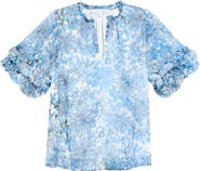 SUGARLIPS Tierra Floral Ruffle Trim Top