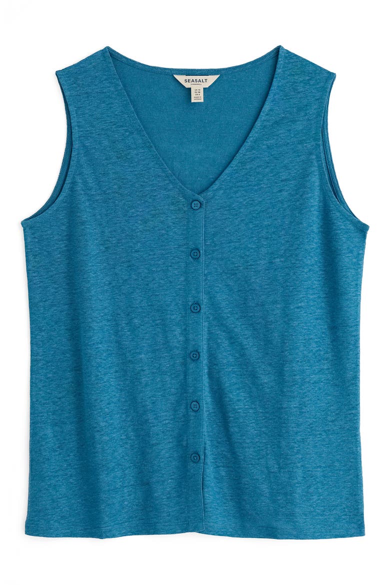 Carn Glaze Linen Vest, Alternate, color, WATERSCAPE