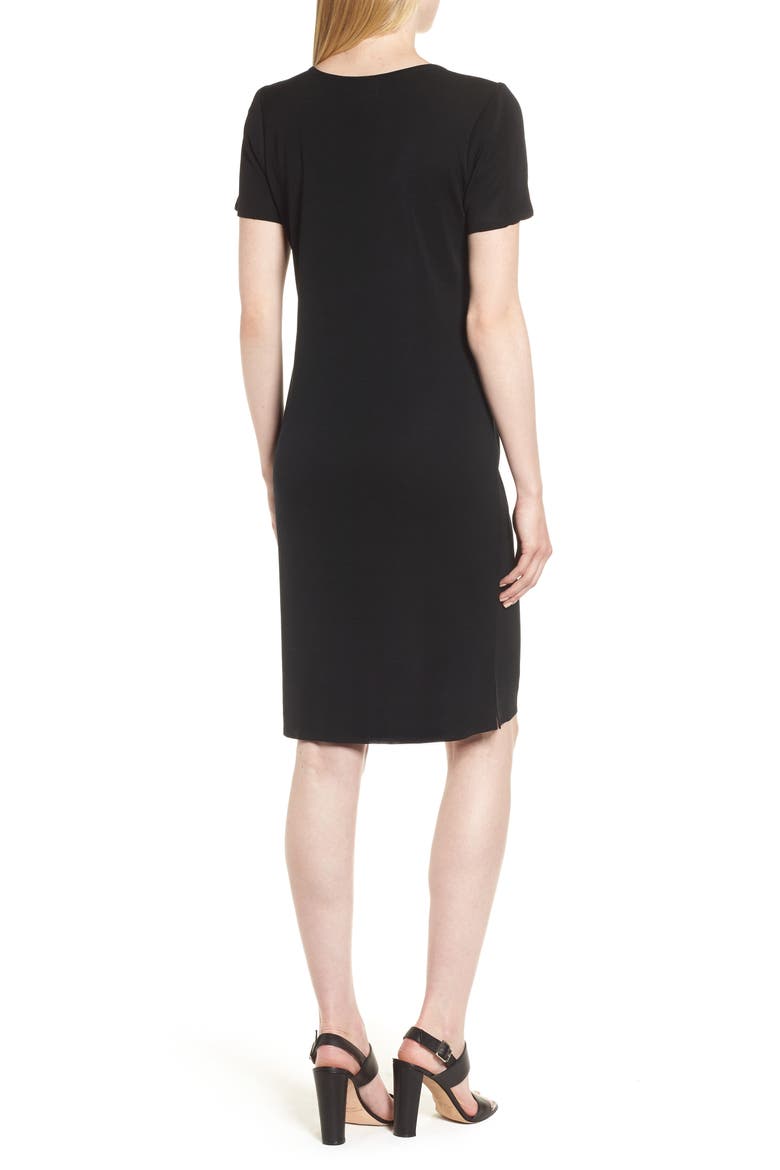 Short Sleeve Dress, Alternate, color, BLACK