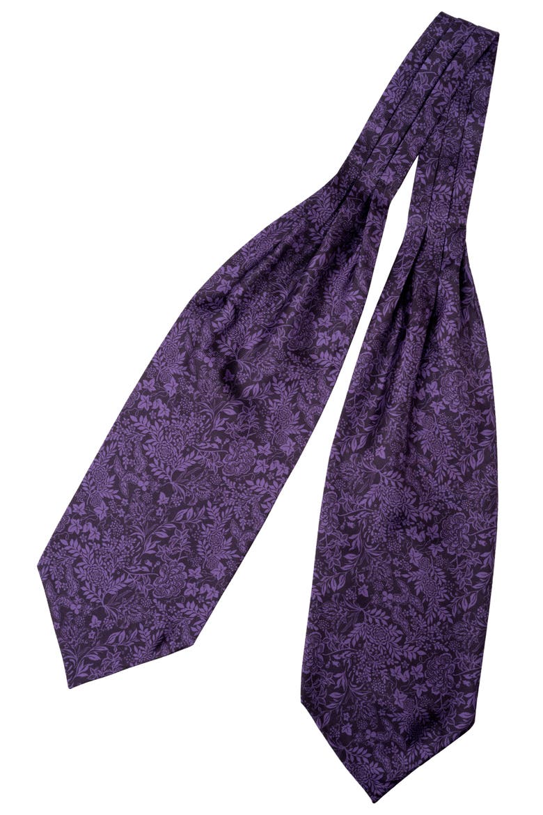 Portofino - Silk Ascot Cravat Tie for Men, Alternate, color, Deep Plum
