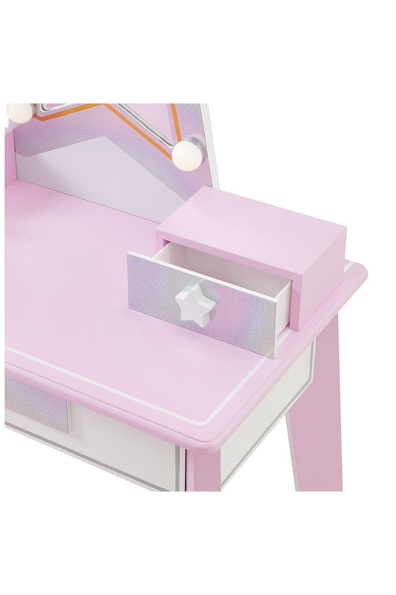 Fantasy Fields Little Princess Star Vanity Playset with LED Mirror, Alternate, color, PINK
