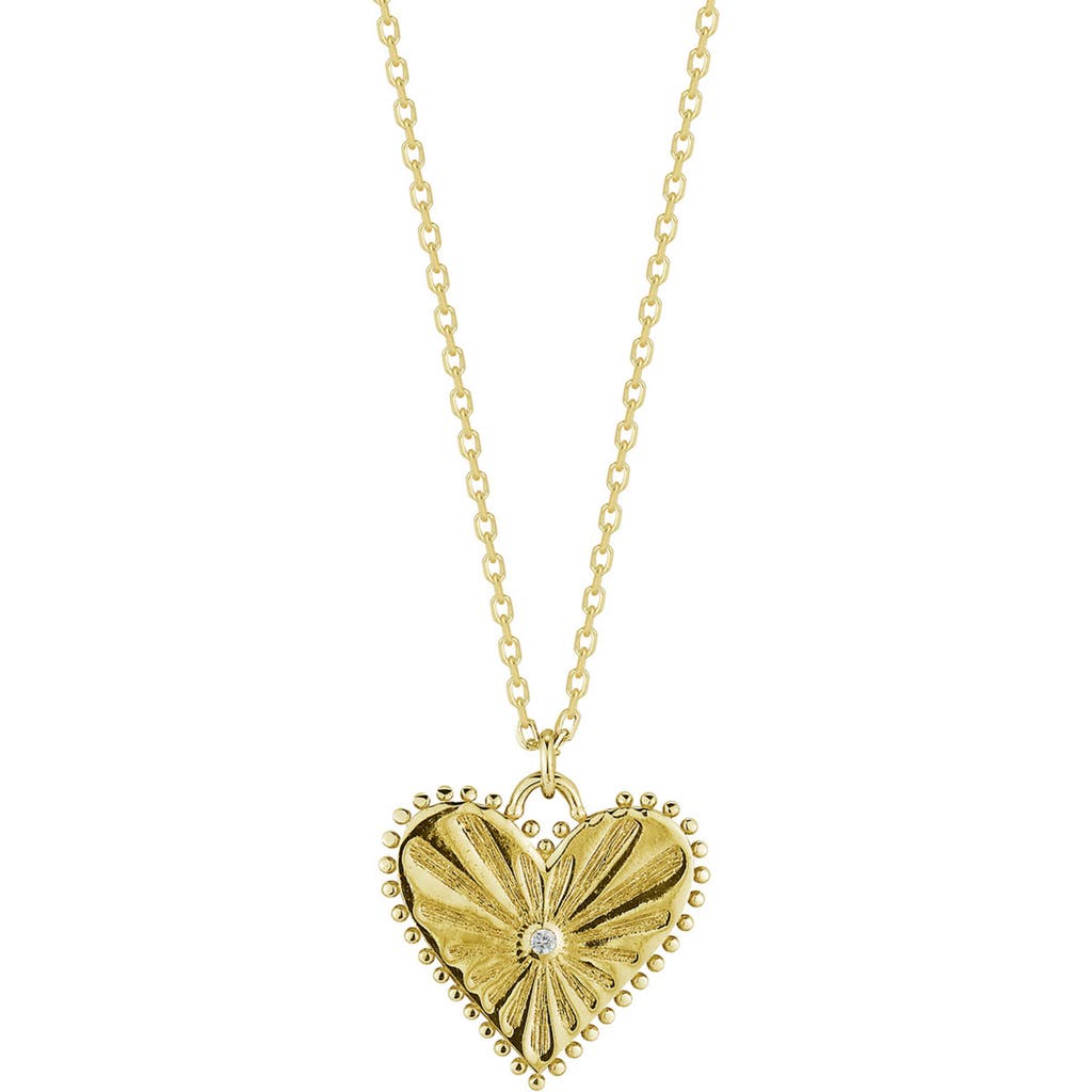 Sphera Milano Cubic Zirconia Heart Pendant Necklace In Gold