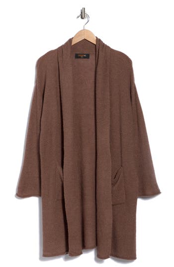 Renee C Open Front Sweater Cardigan In Brown