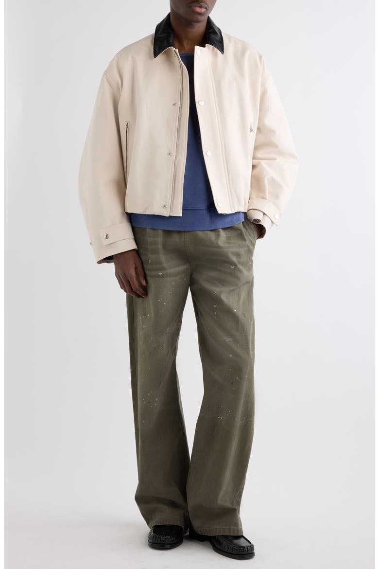 Plott Peached Washed Twill Wide Leg Pants, Alternate, color, DUSTY GREEN