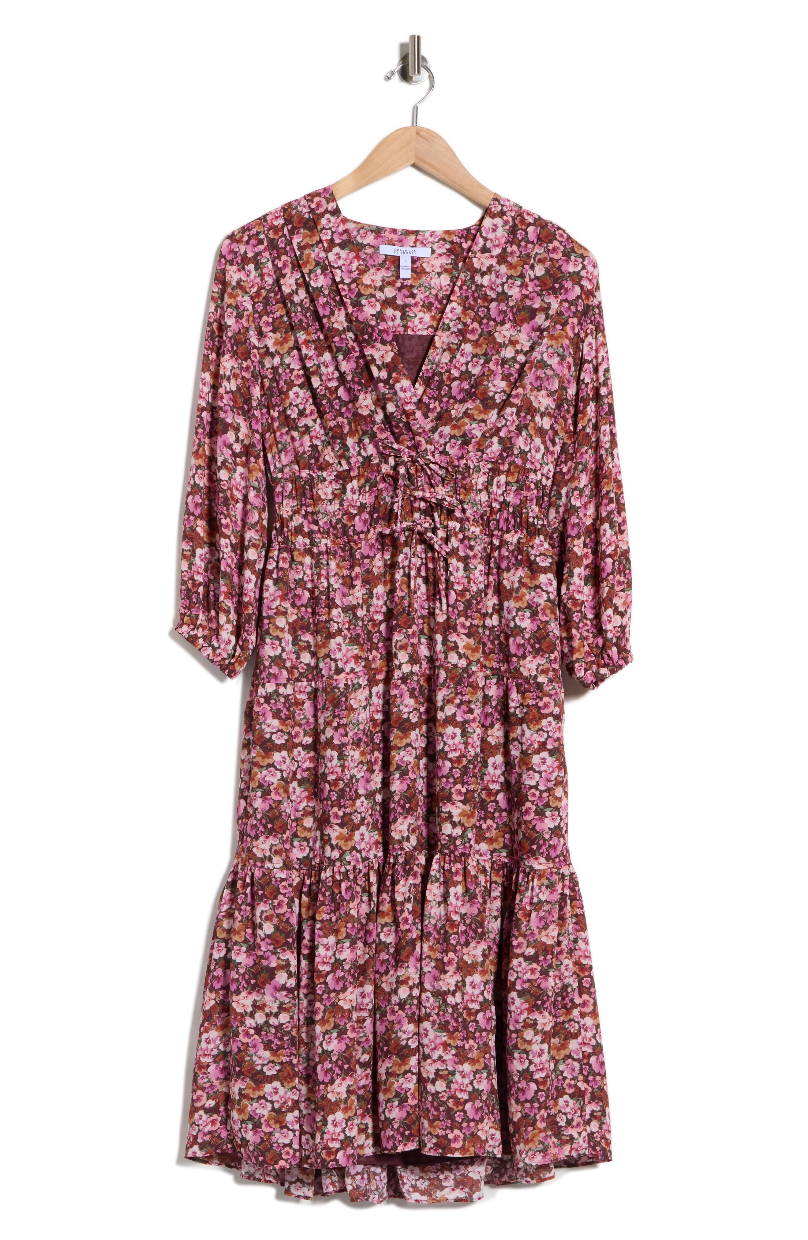 Elsa Printed Long Sleeve Midi Dress