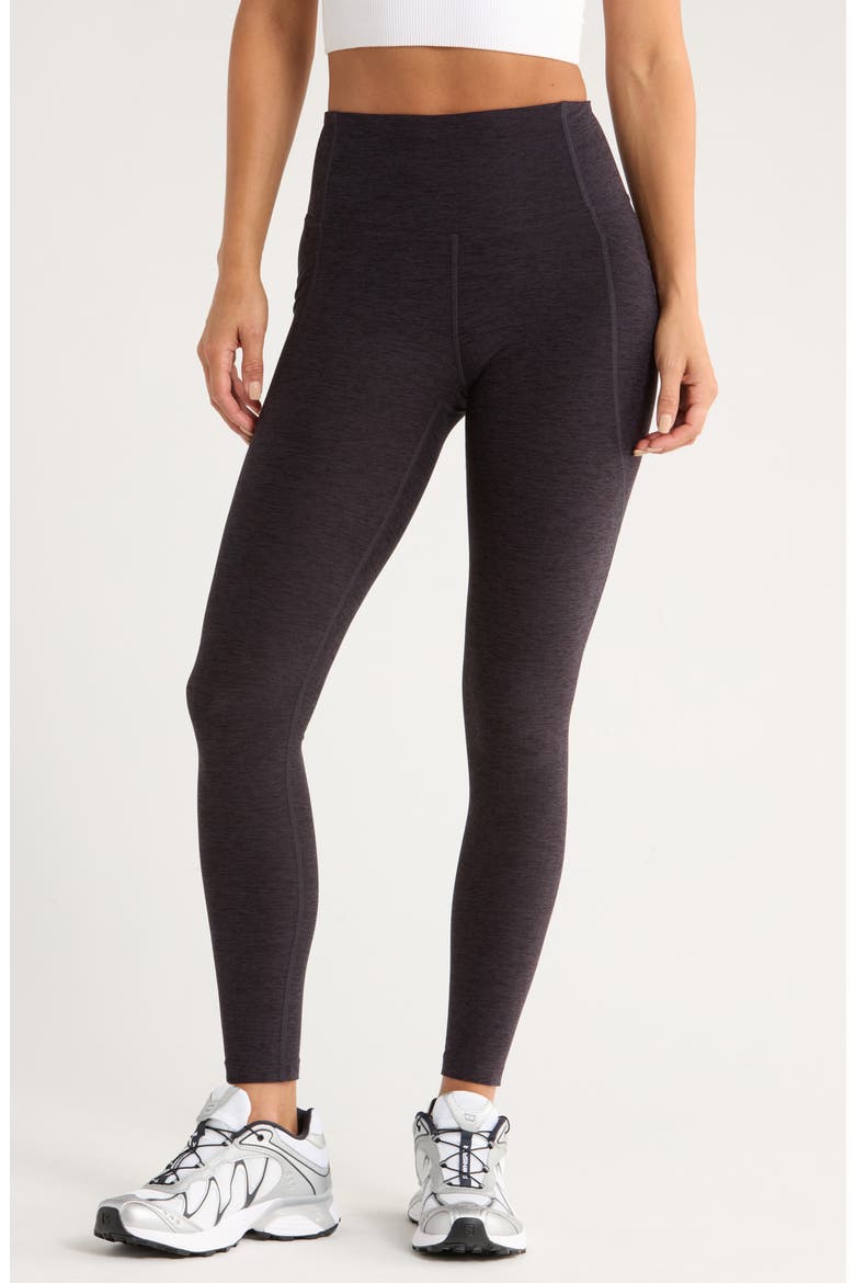 Renew High Waist Pocket Leggings, Main, color, BLACK MELANGE
