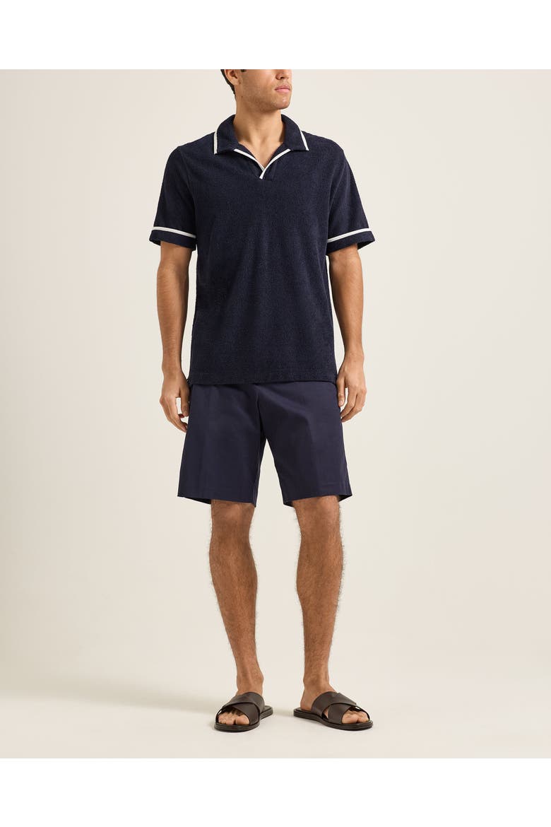 Ellery Towelling Relaxed-Fit Polo Shirt, Main, color, Night Iris/White Sand
