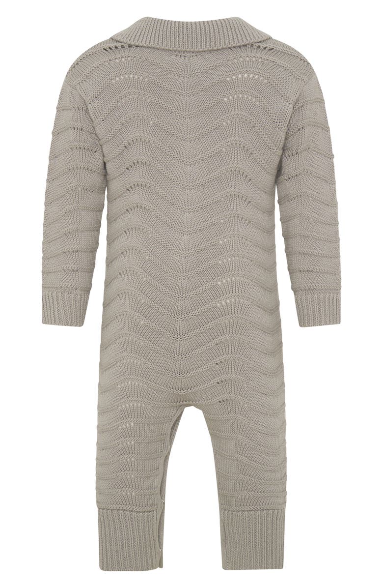 TINY TRIBE Cotton Pointelle Romper, Alternate, color, Grey