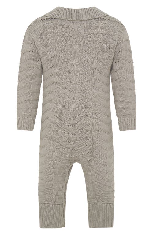 Tiny Tribe Cotton Pointelle Romper In Gray