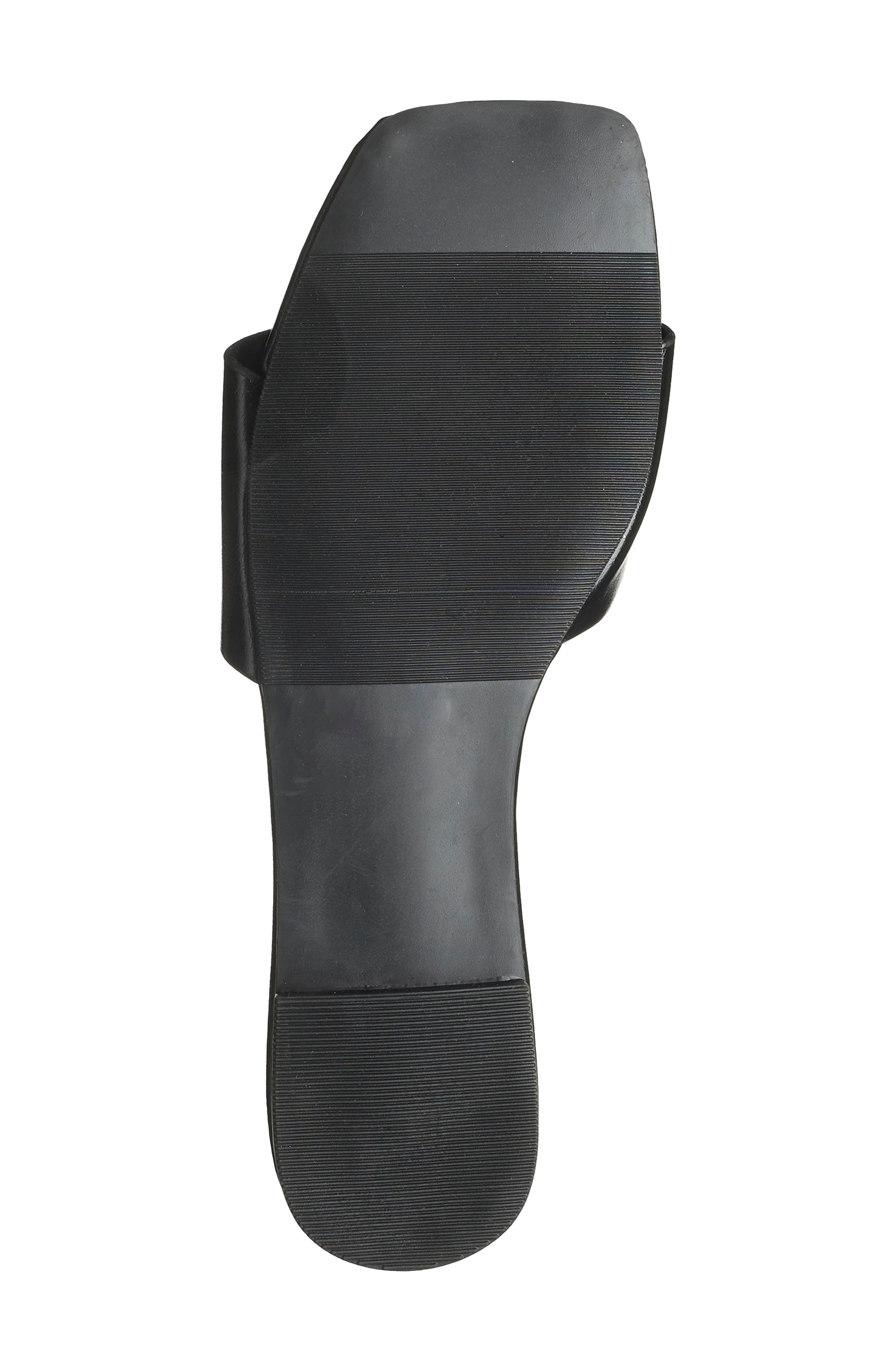 CHASE AND CHLOE Eve Embellished Slide Sandal, Alternate, color, Black Pu