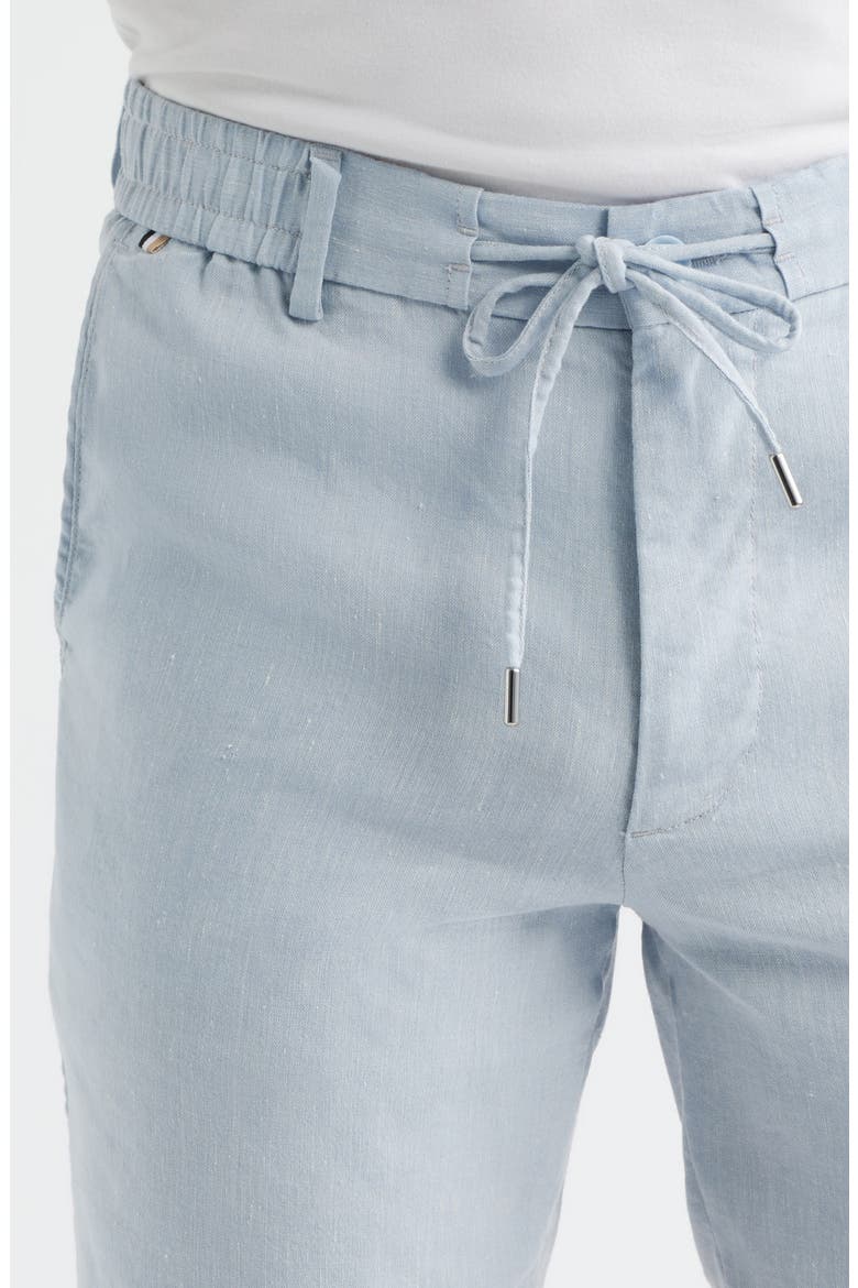 Kane Flat Front Linen Blend Drawstring Shorts, Alternate, color, LIGHT/ PASTEL BLUE