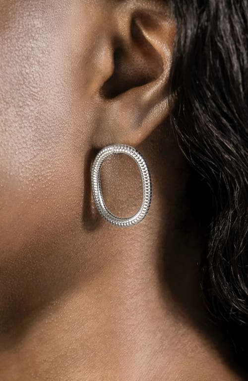 Sterling Forever Indigo Snake Chain Frontal Hoop Earrings