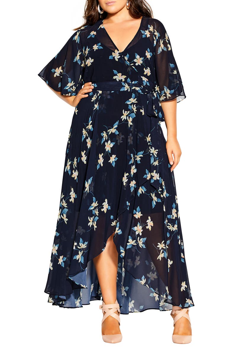 Akita Floral Wrap Dress, Main, color, AKITA FLORAL