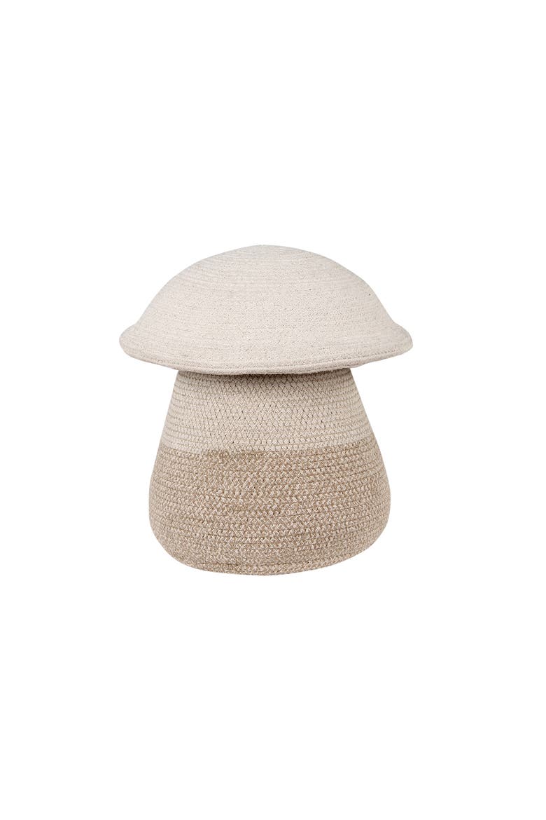 Mushroom Basket, Main, color, NATURAL LINEN SOIL BROWN