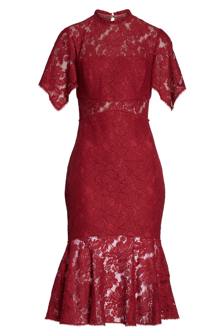 Floral Lace Sheath Dress, Alternate, color, BERRY DELIGHT