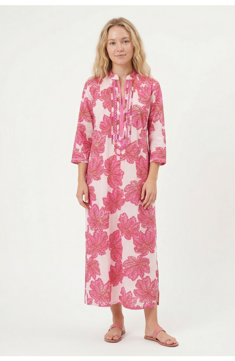 Ro's Garden Crispy Cotton Clorinda Long Kurta, Main, color, Pink Eenika