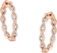 Haus of Brilliance 10K Rose Gold 1 cttw Diamond Hoop Earring