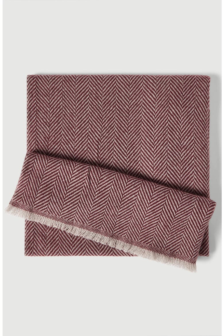 Cashmere chevron scarf, Alternate, color, Amaranth Red