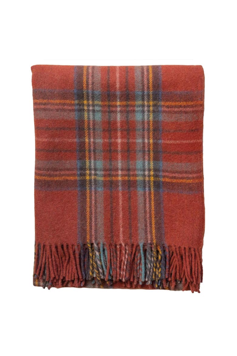 Recycled Wool Tartan Throw Blanket, Main, color, Stewart Royal Antique