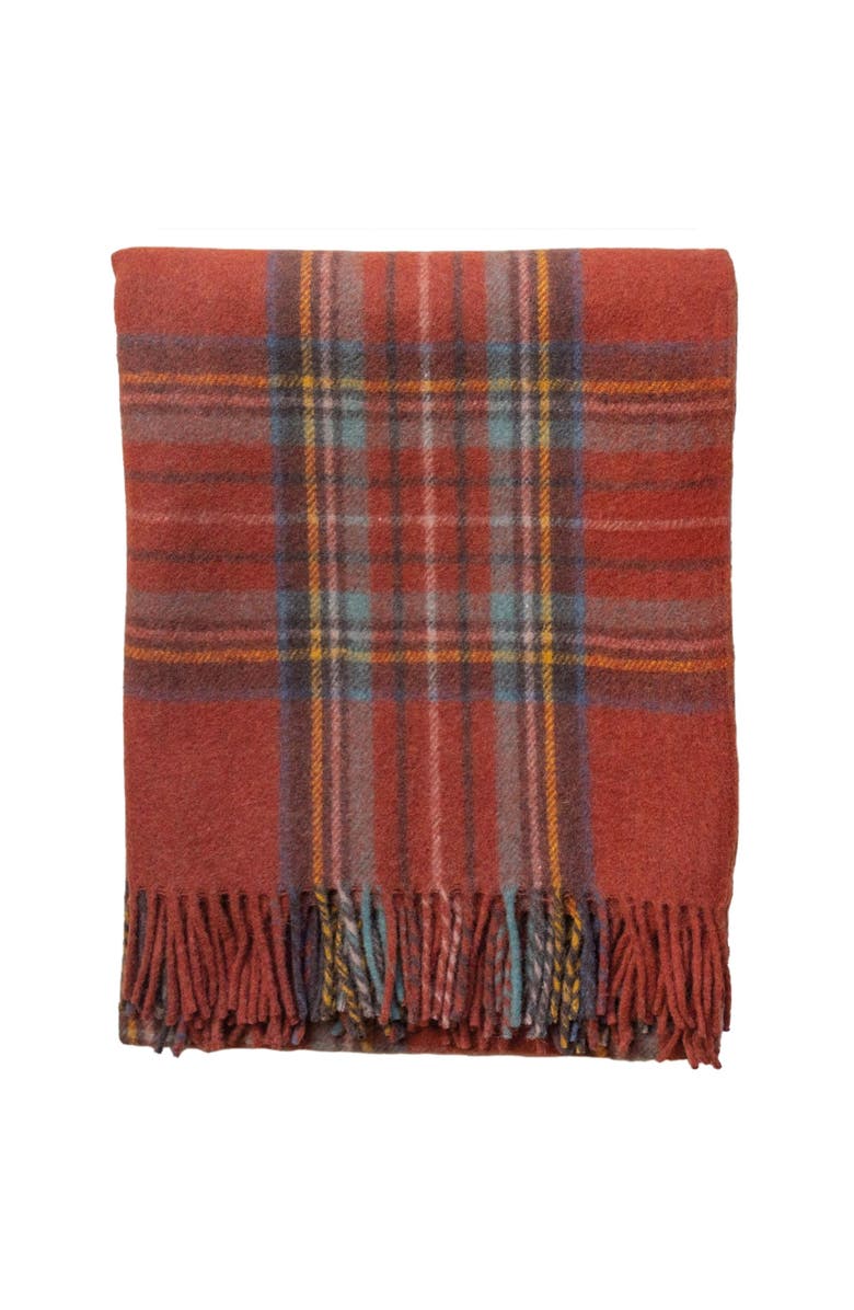 TBCo Recycled Wool Tartan Throw Blanket, Main, color, Stewart Royal Antique