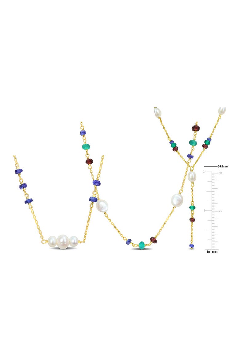 Set of 3 Cultured Pearl & Semiprecious Stone Beaded Necklaces, Alternate, color, MULTI