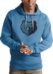 ANTIGUA Men's Antigua Light Blue Memphis Grizzlies Team Logo Victory Pullover Hoodie