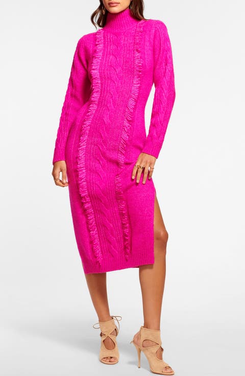 Charlee Metallic Turtleneck Long Sleeve Maxi Sweater Dress