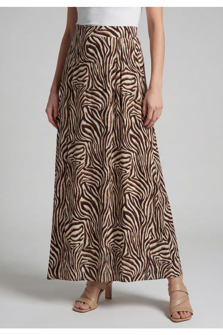 Everyday Stretch Knit Maxi Skirt, Alternate, color, IVORY WATERCOLOR ZEBRA