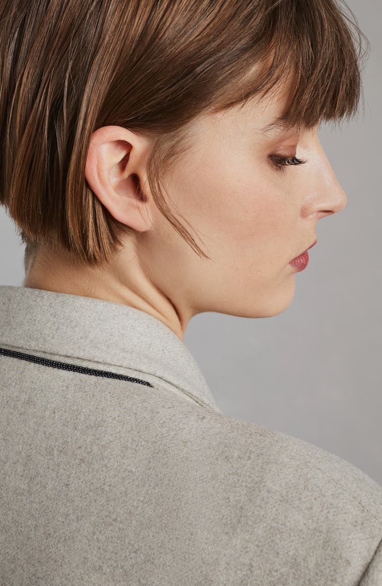 Brunello Cucinelli Lightweight wool fabric overcoat, Alternate, color, 