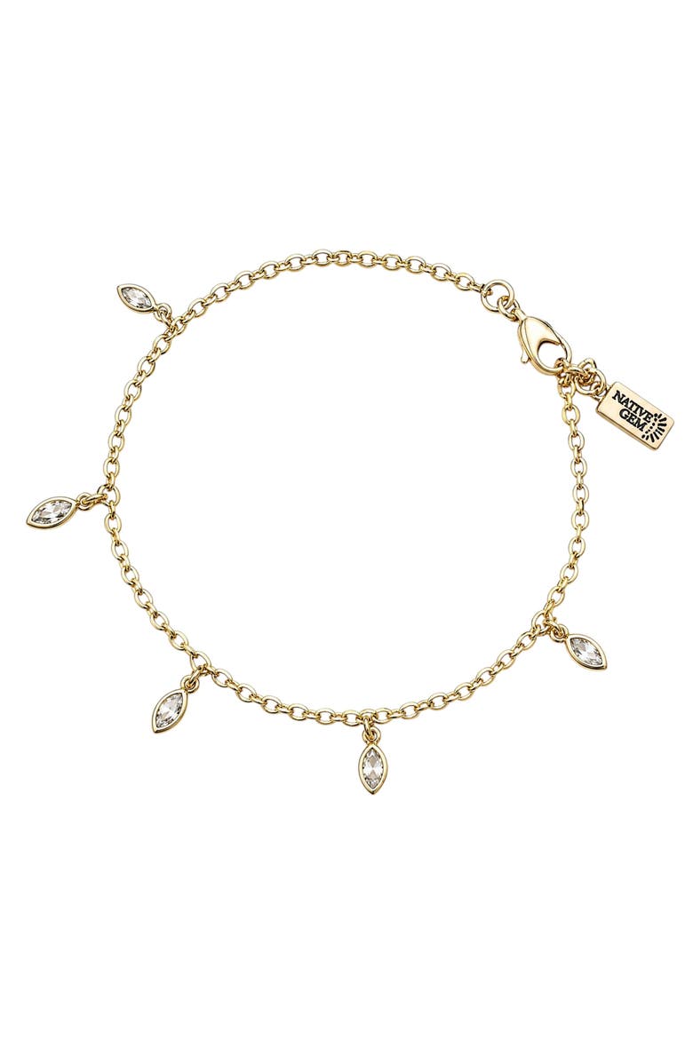 Smitten Sparkle Anklet, Main, color, Gold