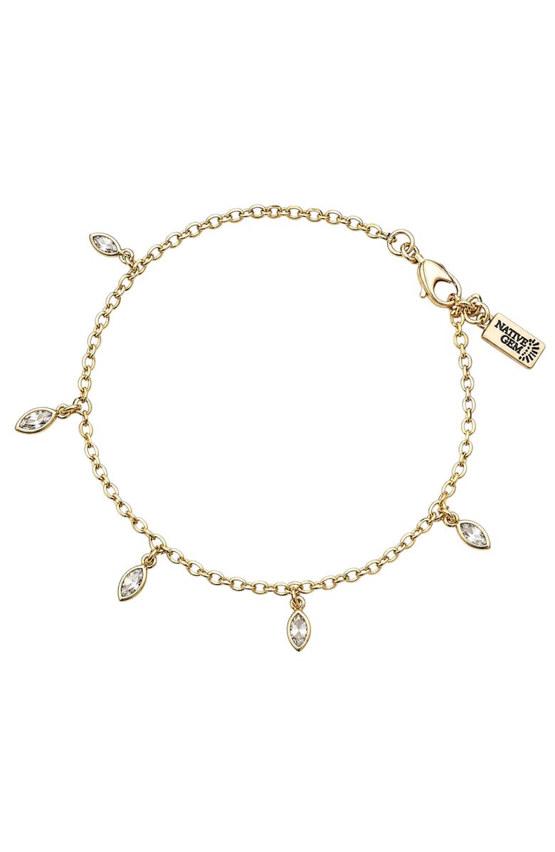 NATIVE GEM Smitten Sparkle Anklet, Main, color, Turquoise/Silver