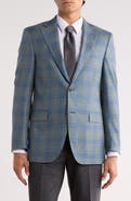 Peter Millar Green Plaid Wool Blend Sport Coat