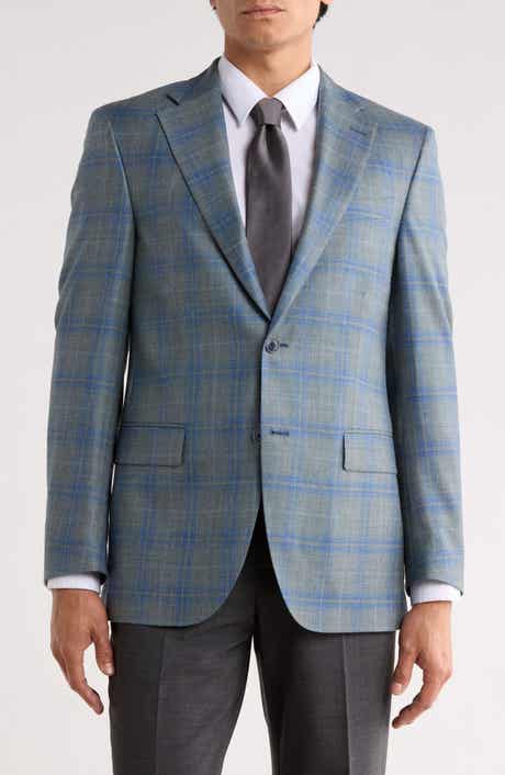 Peter Millar Green Plaid Wool Blend Sport Coat