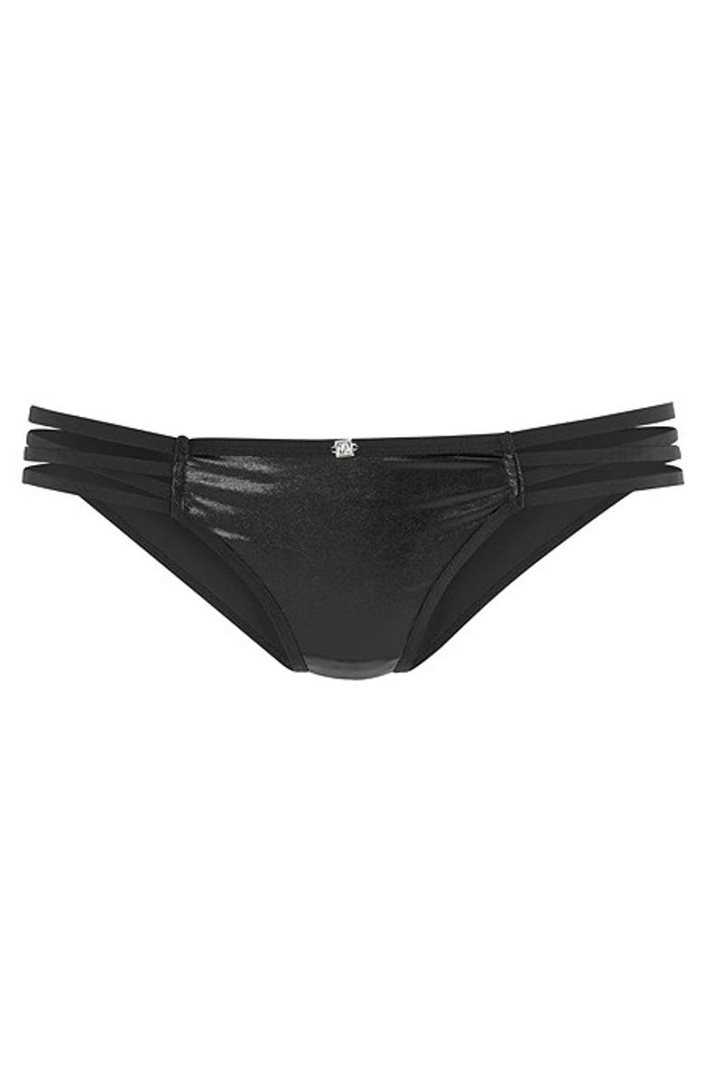 LASCANA Women's Faux Leather Bikini Brief, Main, color, Black
