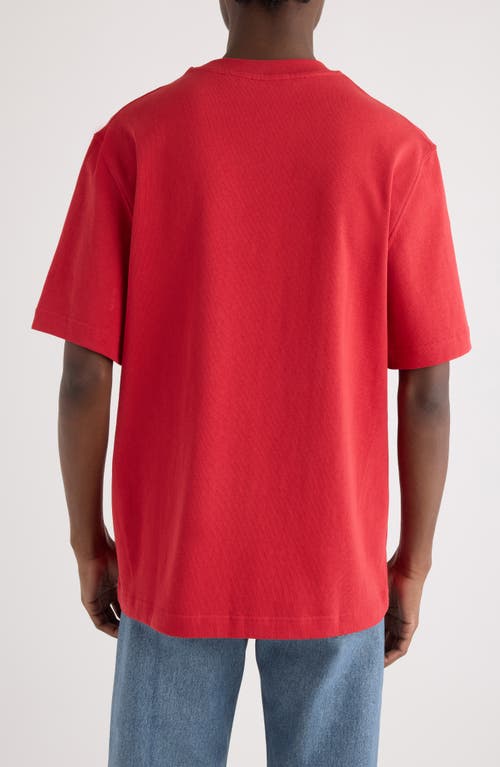 Jacquemus Le T-shirt Gros Grain Red T-shirt With Logo Patch On The Front In Cotton Man In Red