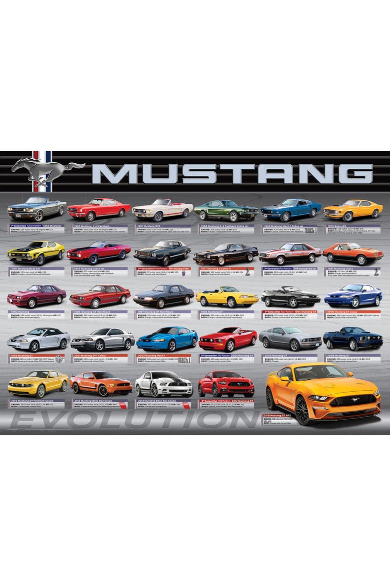 Ford Mustang Evolution 50th Anniversary Puzzle, 1000 Pieces, Alternate, color, Multicolored