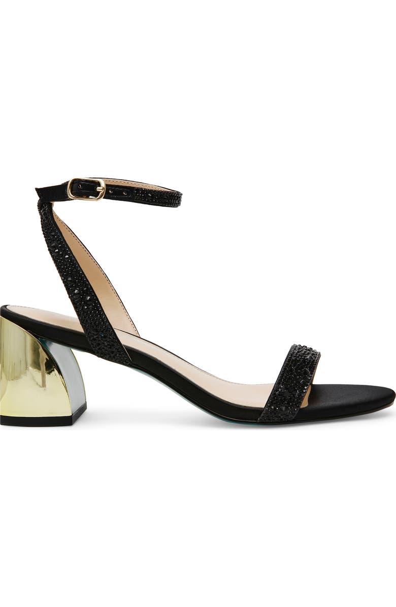 Betsey Johnson Jean Ankle Strap Sandal, Alternate, color, Black